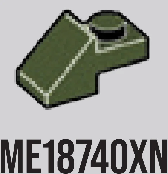 Slope 45 1 x 1 with 1 x 1 Plate in Dark Green, Military