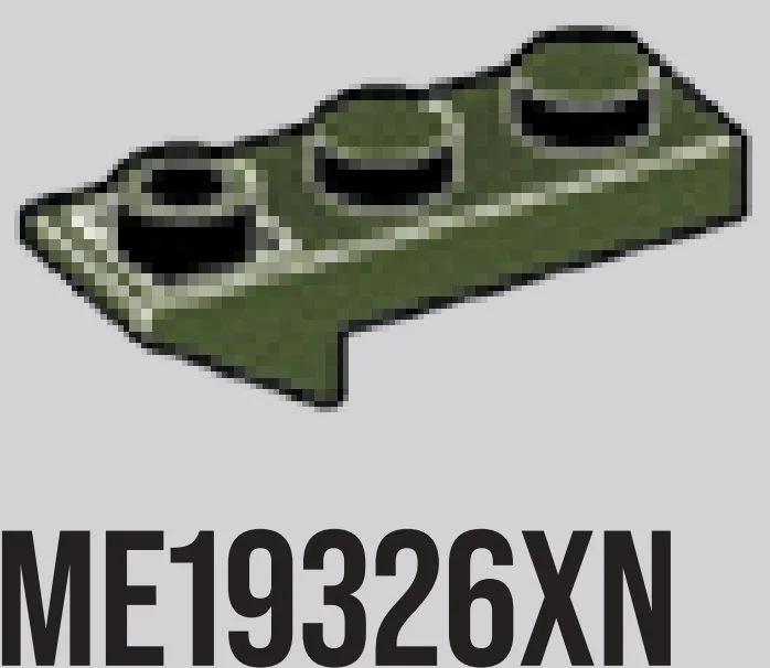 Slope Inverted Plate 1 x 3 with inverse slope beneath one end in Dark Green, Military