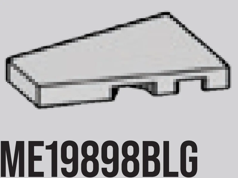 Wedge Tile 2 x 3, left in Gray, Dull