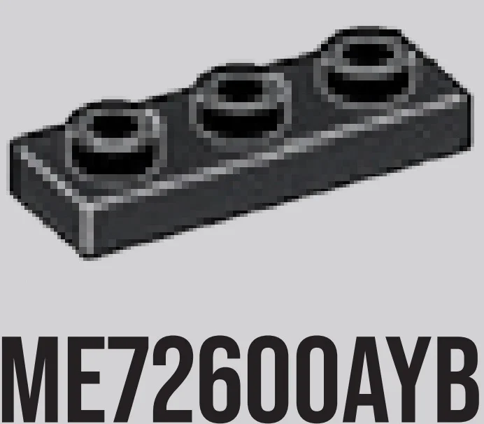Plate 1 x 3 with hollow studs in Gray, Dark Charcoal
