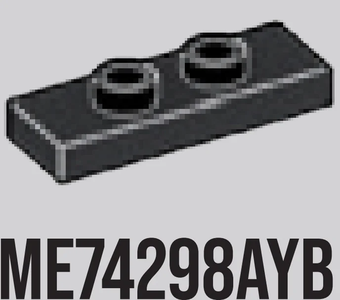 Plate Modified 1 x 3 with two studs in Gray, Dark Charcoal