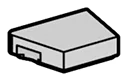 Tile Wedge 1 x 2 without corner, left in Red, Flame