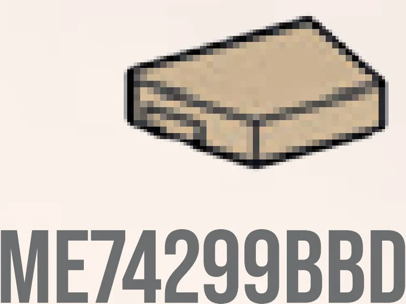 Wedge Tile 1 x 2 without corner, left