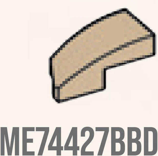 Wedge 25 1 x 2 Curved Slope, Right