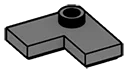 Plate 2 x 2 corner with one stud at center in Black