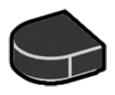 Tile Round 1 x 1 half-round in Black
