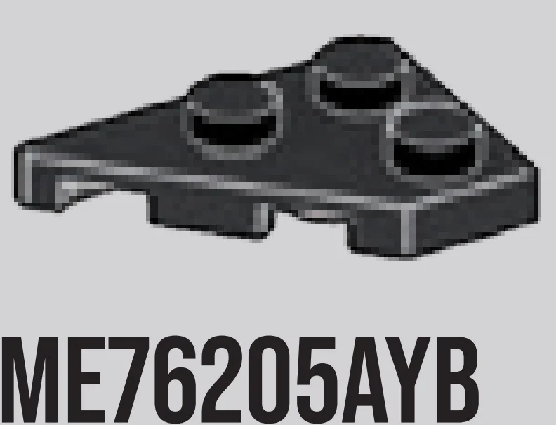 Wedge Plate 2 x 3 without corner, right in Gray, Dark Charcoal