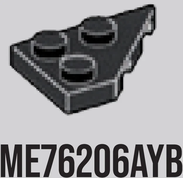 Wedge Plate 2 x 3 without corner, left in Gray, Dark Charcoal