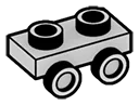 Bracket Plate 1 x 2 with two studs on side, descending in Black