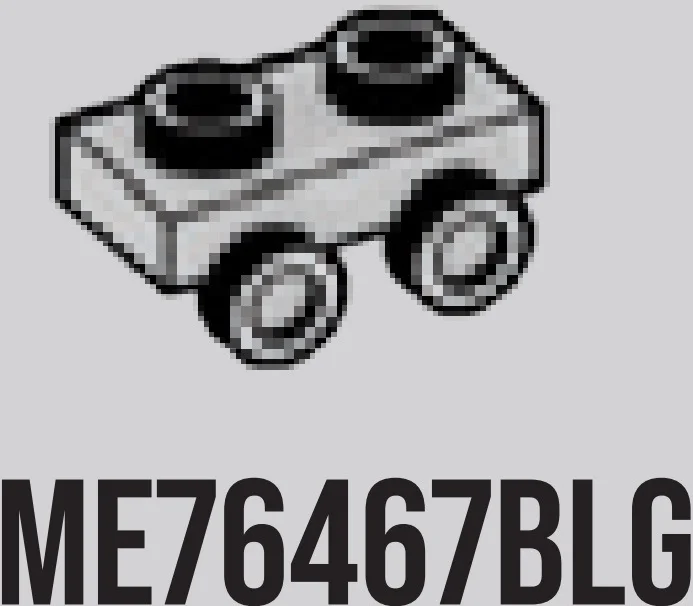 Bracket Plate 1 x 2 with two studs on side, descending in Gray, Dull