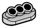 Engine component: exhaust pipes, triple on 1 x 2 rounded tile