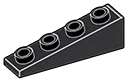 Slope brick 25 1 x 4 with studs on slope in Gray, Steel