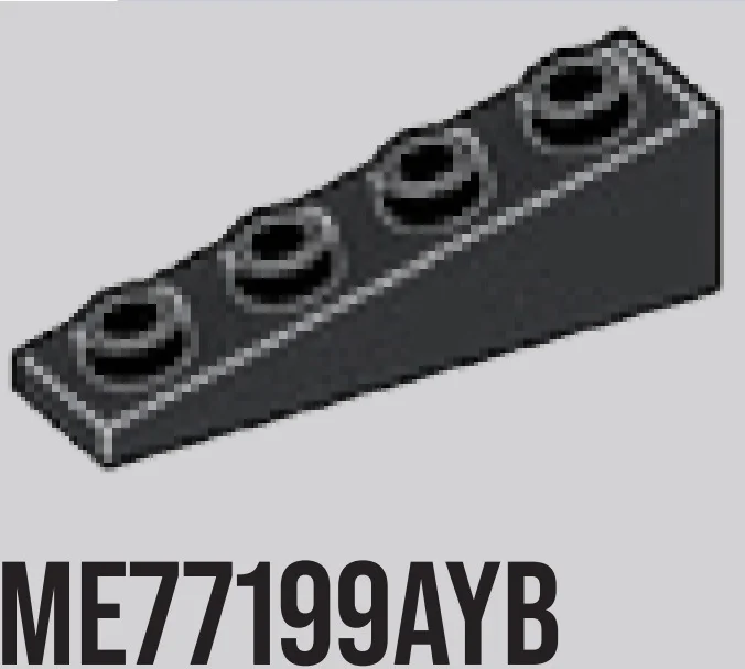 Slope brick 25 1 x 4 with studs on slope in Gray, Dark Charcoal