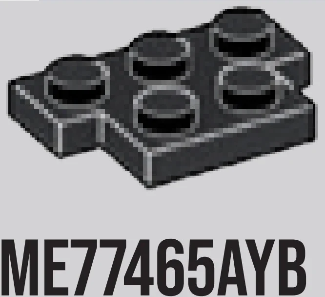 Plate Modified 2 x 3 Off-Set T-shape in Gray, Dark Charcoal