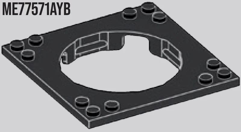 Turntable 8 x 8 with central 6 x 6 hole in Gray, Dark Charcoal
