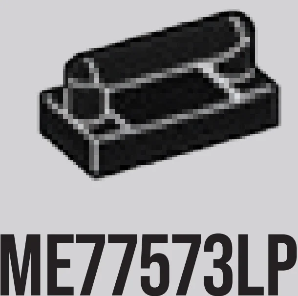 Tile 1 x 2 with horizontal handle lengthwise on top in Grey, Charcoal