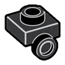 Bracket 1 x 1 with one stud on side, descending