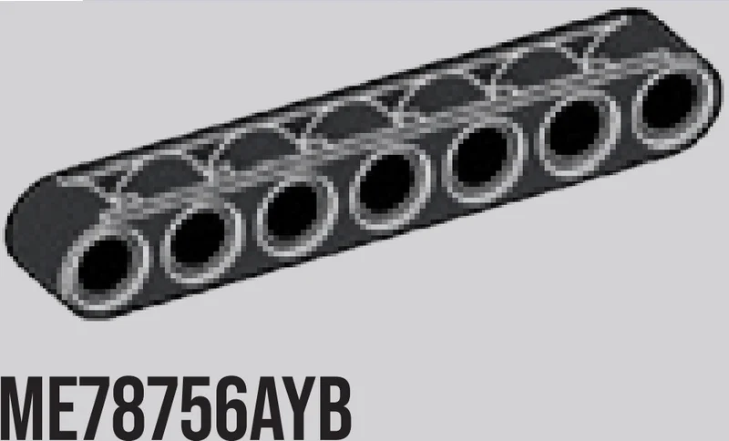 Connector: Liftarm Thick 1 x 7 in Gray, Dark Charcoal