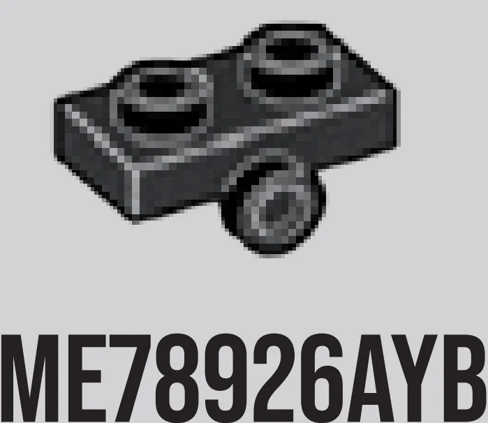 Bracket Plate 1 x 2 with one stud on side in Gray, Dark Charcoal