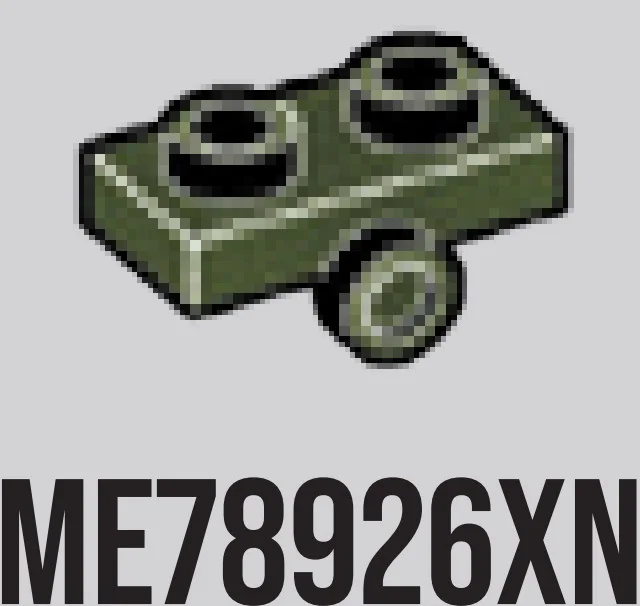 Bracket Plate 1 x 2 with one stud on side in Dark Green, Military