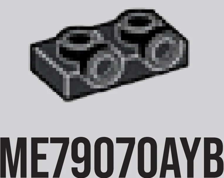 Bracket Plate 1 x 2 with two studs on side, ascending in Gray, Dark Charcoal