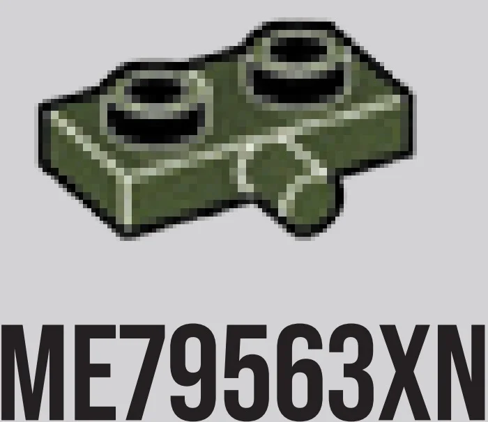 Plate Modified 1 x 2 with small pin on side in Dark Green, Military