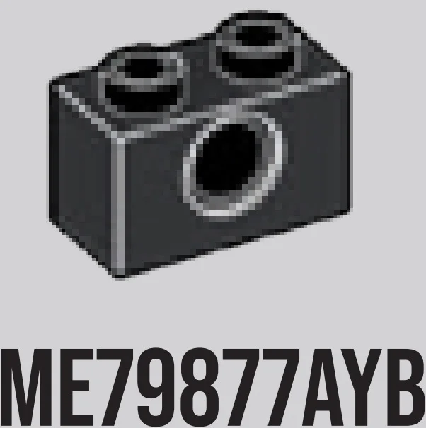 Connector Brick 1 x 2 with axle hole in Gray, Dark Charcoal