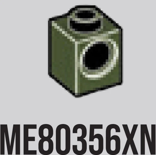 Connector Brick 1 x 1 with Axle Pin Hole in Dark Green, Military