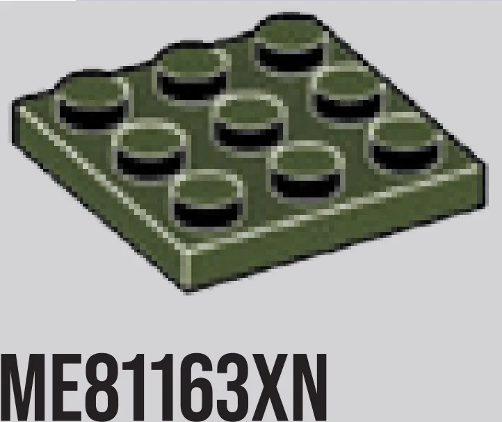 Plate 3 x 3 in Dark Green, Military