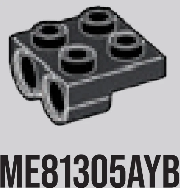 Tech: plate 2 x 2 with axle holes adjacent, new in Gray, Dark Charcoal