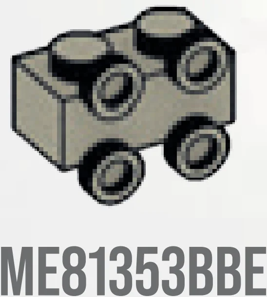 Brick Modified 1 x 2 two-thirds height, with 4 studs on side in Beige, Dark