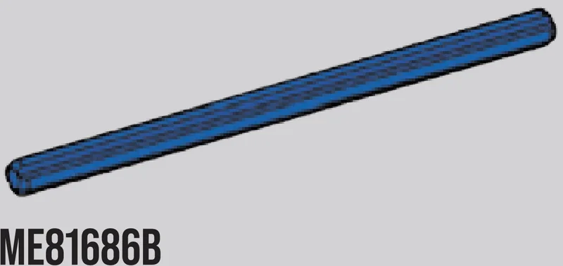 Connector: axle 10 studs long in Blue