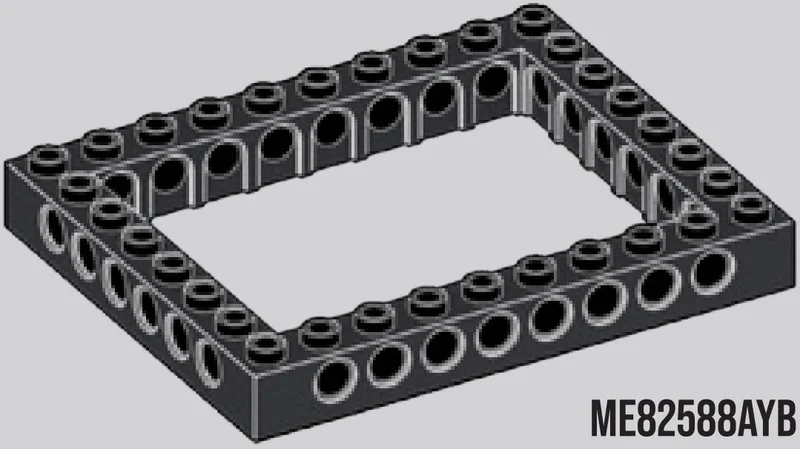 Connector: brick 8 x 10 with open center 6 x 8 in Gray, Dark Charcoal