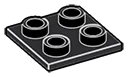 Tile 2 x 2 inverse in Black