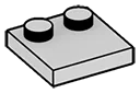 Plate 2 x 2 with studs on half in Black