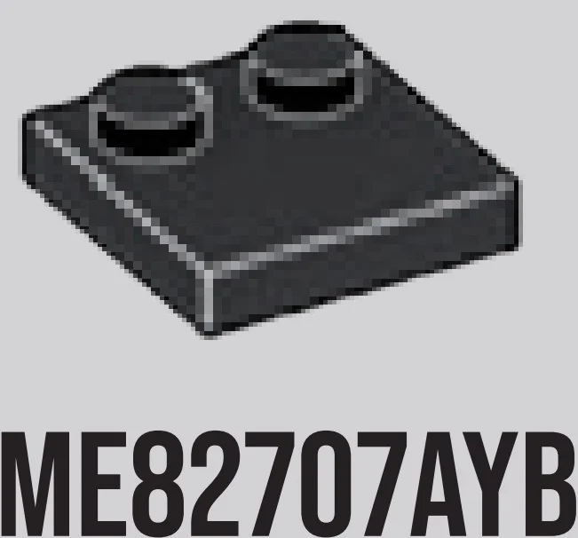 Plate Modified 2 x 2 with two studs offset in Gray, Dark Charcoal