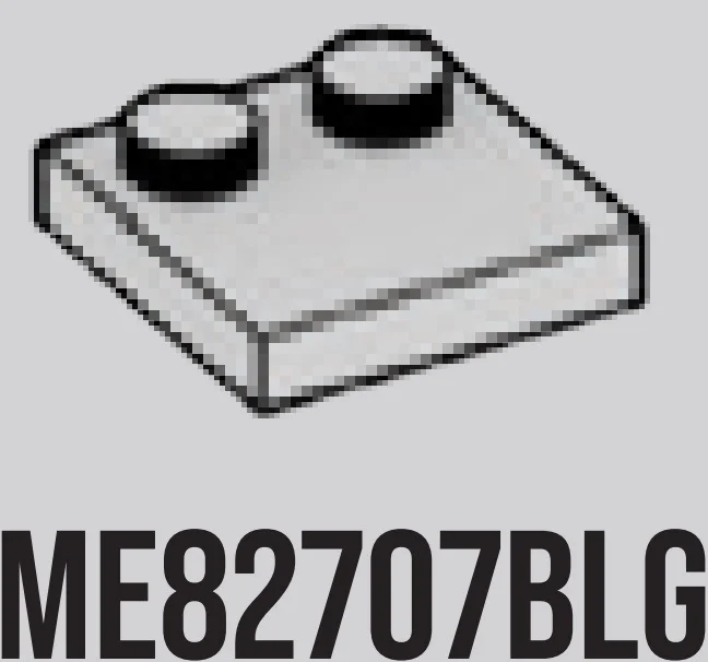 Plate Modified 2 x 2 with two studs offset in Gray, Dull