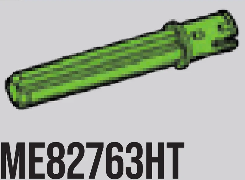 Axle 2L with Pin with Friction Ridges in Green, Soft Grass