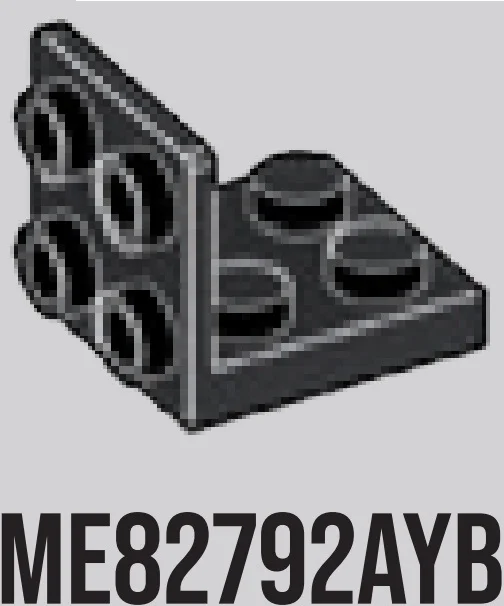 Bracket 2 x 2 - 2 x 2 with studs ascending in Gray, Dark Charcoal