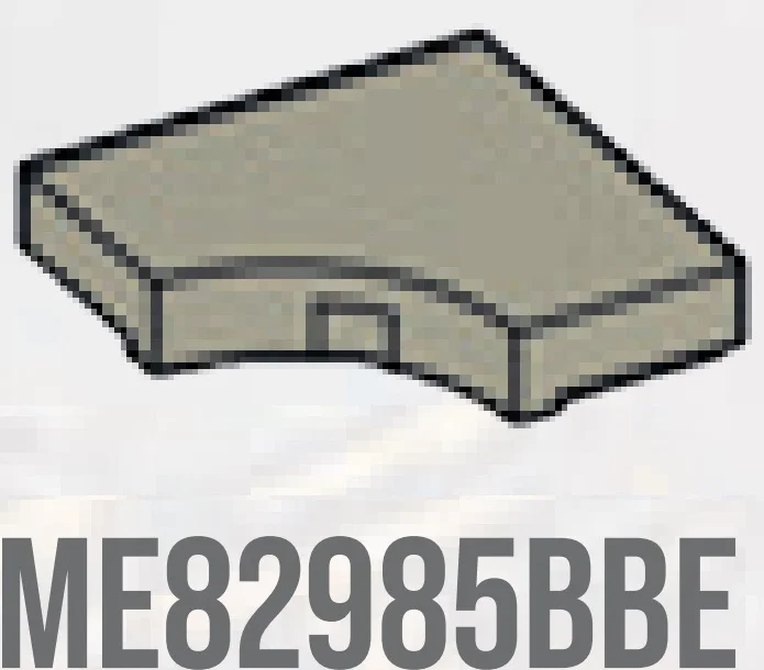 Tile 2 x 2, curved 1 x 1 corner cutout in Beige, Dark