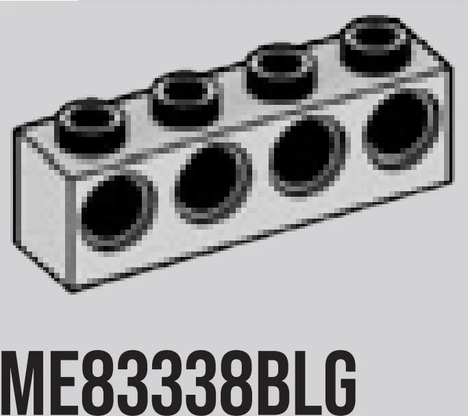Connector Brick 1 x 4 with holes in Gray, Dull