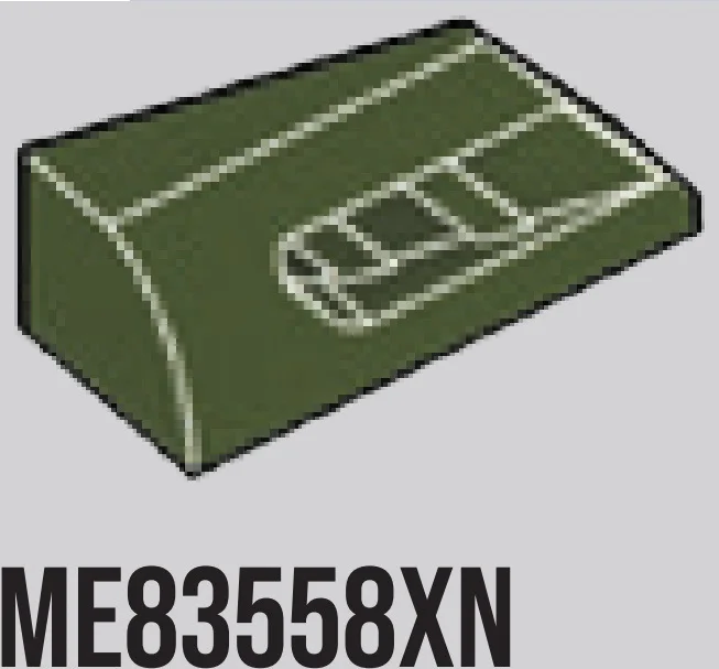 Wedge slope 2 x 4 with texturing, right in Dark Green, Military