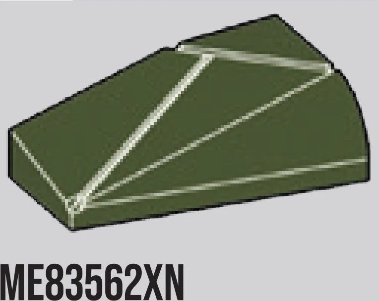 Slope wedge 3 x 5, contoured, left in Dark Green, Military