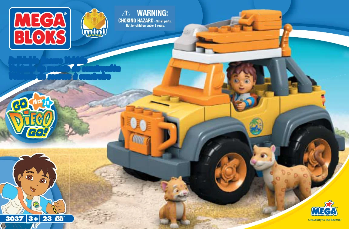Original packaging for 3037 Go Diego Go, Buildable Rescue Vehicle