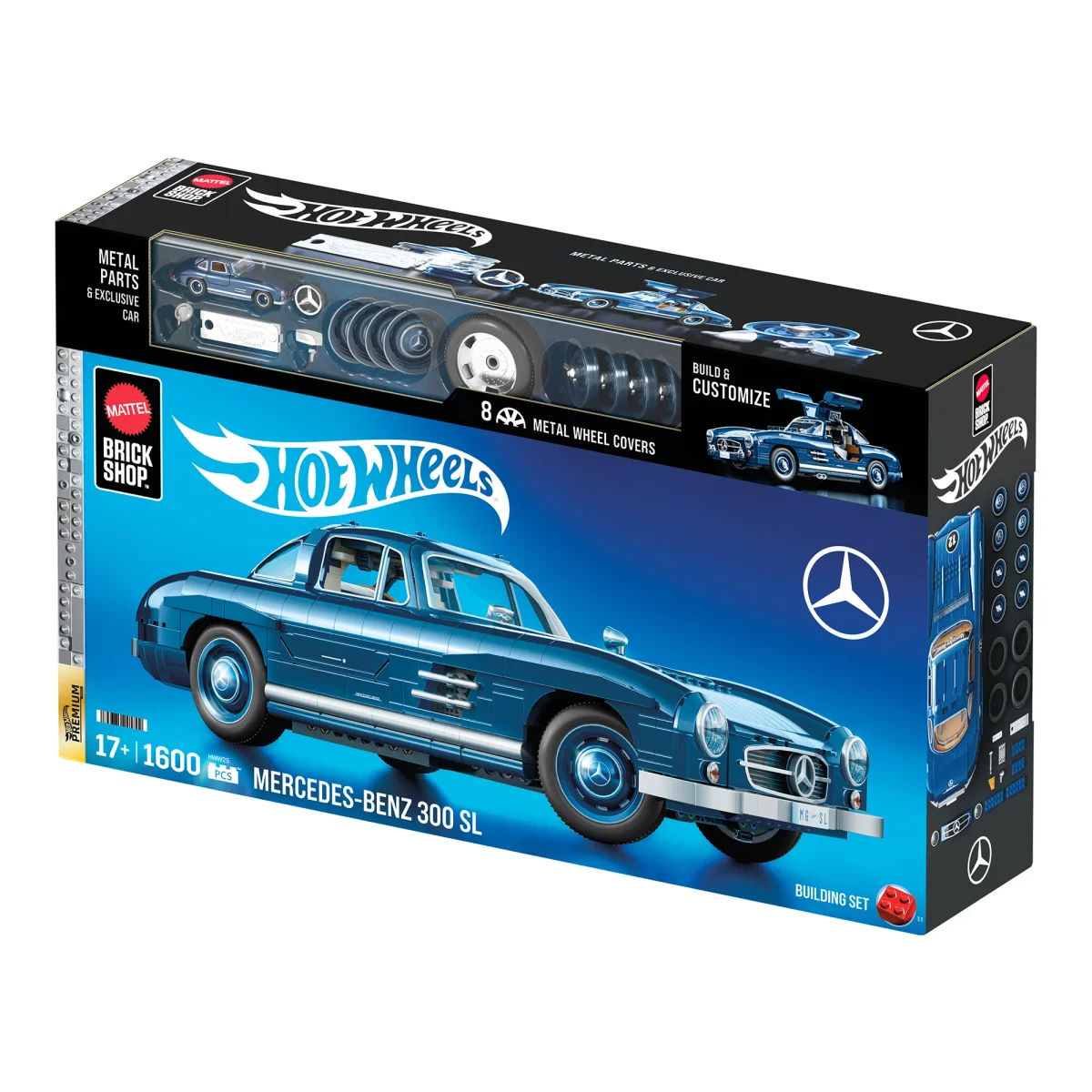 Instruction booklet for HWW25 Mattel Brick Shop Hot Wheels Mercedes-Benz 300 SL Building Set