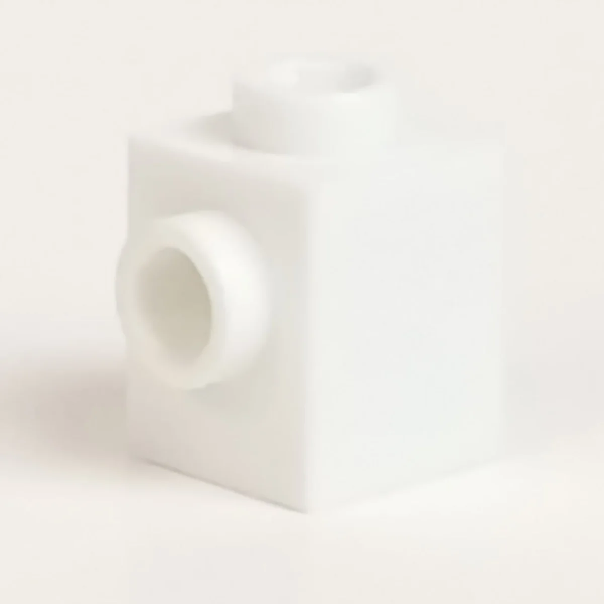 Brick Modified 1 x 1 w/ Stud on 1 Side & Open Top & Back in White