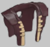 Weapon, Armor: leather vest w/ tan strapping detail on front in Brown, Dark