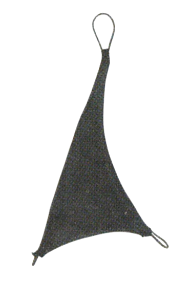 Ship: sail, black fabric, triangle shape, jib in Multicolored