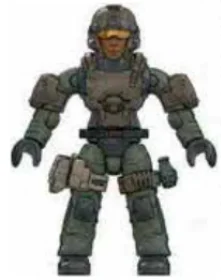 UNSC Marine w/ Shoulder Armor & Two Leg Straps (Infinite, Black Female, Black Pony Tail)