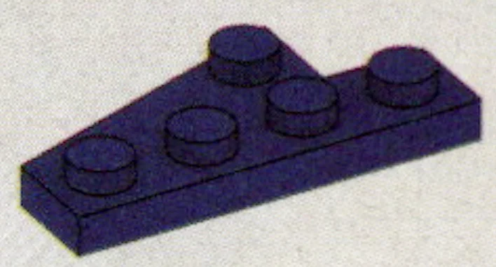 Plate 2 x 4 wedge with notch, right in Purple, Rich
